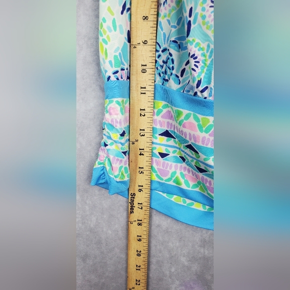 LILLY PULITZER ADELLA STRAPLESS TOP BLUE‎ IBIZA OPEN WATER SIZE XXS - Picture 10 of 11